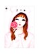 Girl Themed Metallic Plate Pink/Brown/Black 20x15cm