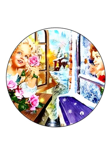 Vintage Art Printed Fridge Magnet Multicolour