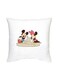 Mickey And Minnie Mouse Printed Decorative Cushion White/Brown/Black 16x16inch
