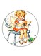 Vintage Art Printed Fridge Magnet Multicolour