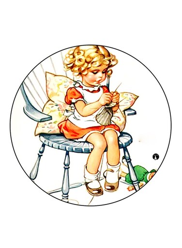 Vintage Art Printed Fridge Magnet Multicolour
