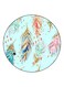 Feather Printed Fridge Magnet Blue/Gold/Pink 5.5cm