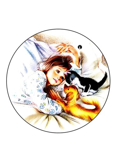 Vintage Art Printed Fridge Magnet Multicolour