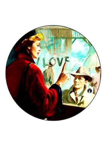 Love Printed Fridge Magnet Red/Blue/Brown 5.5cm