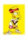 Cartoon Themed Metallic Plate Yellow/Pink/White 20x15cm