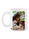 Bird Printed Coffee Mug White/Brown/Green 11ounce