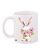 Rabbit Printed Coffee Mug White/Pink/Green 11ounce
