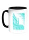 Drawing Of Paris Printed Coffee Mug Blue/White/Black 11ounce