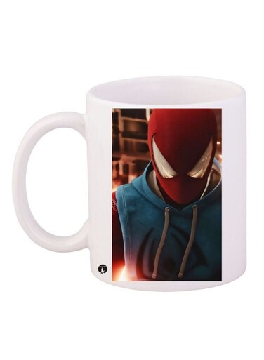 Spider Man Printed Coffee Mug White/Blue/Red 11ounce