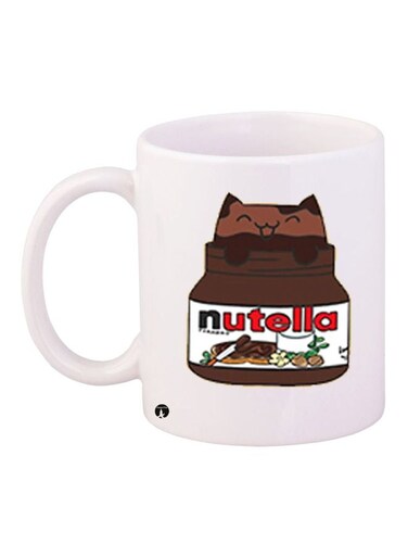 Nutella Cartoon Printed Coffee Mug White/Brown/Red
