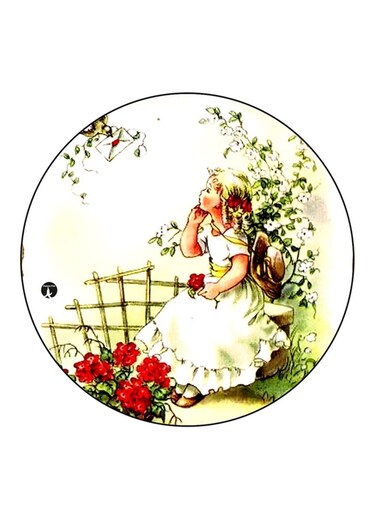 Girl Printed Fridge Magnet Multicolour