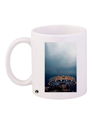 Fairy Wheel Printed Coffee Mug White/Blue/Black 11ounce