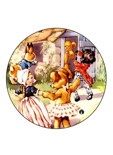 Vintage Art Printed Fridge Magnet Multicolour