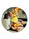 Vintage Art Printed Fridge Magnet Multicolour