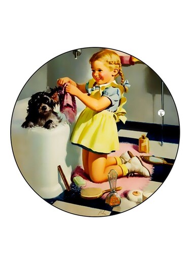 Vintage Art Printed Fridge Magnet Multicolour