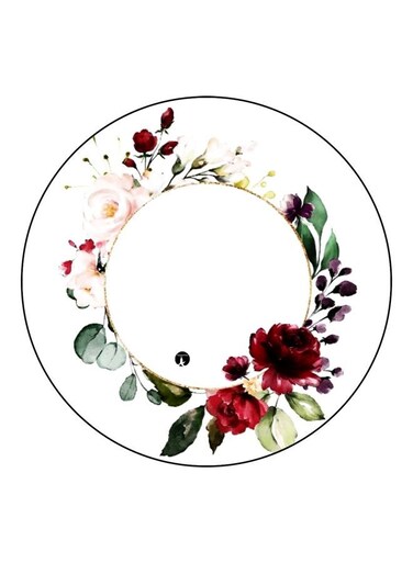 Floral Printed Fridge Magnet White/Red/Green 5.5cm