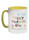 Happy Mother's Day Printed Coffee Mug Yellow/White/Green 325ml