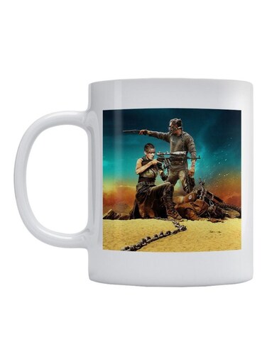 Mad Max Printed Coffee Mug White/Brown/Blue