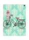 Cycle Themed Metallic Plate Blue/White/Black 20x15cm