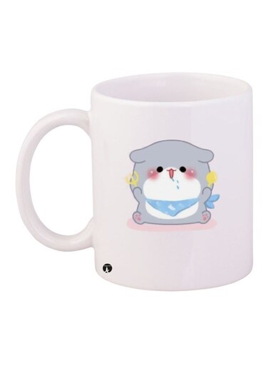 Printed Coffee Mug White/Grey/Blue