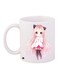 Anime Girl Printed Coffee Mug 325ml White/Pink/Brown 11ounce