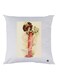 Woman Printed Cushion polyester White/Beige/Pink 30x30cm