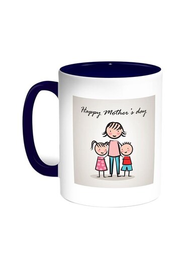 Happy Mother's Day Printed Coffee Mug Blue/White 11ounce