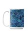 Premium Printed Ceramic Coffee Mug White/Blue 350ml