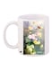 Floral Printed Coffee Mug White/Green/Yellow 11ounce