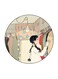 Girl Printed Fridge Magnet Round Multicolour