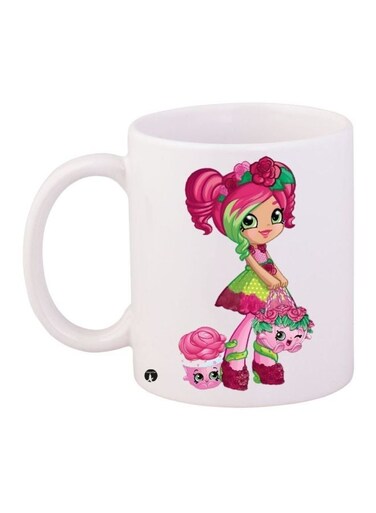 Girl Printed Coffee Mug White/Pink/Green 11ounce