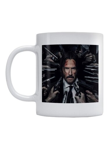 John Wick Printed Mug White/Black/Brown