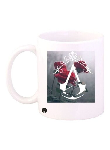 Assassin's Creed Logo Printed Coffee Mug White/Grey/Red