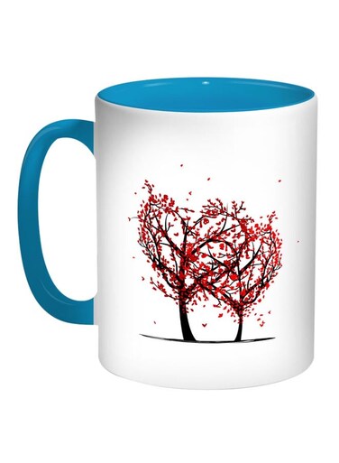 Printed Coffee Mug Turquoise/White/Black