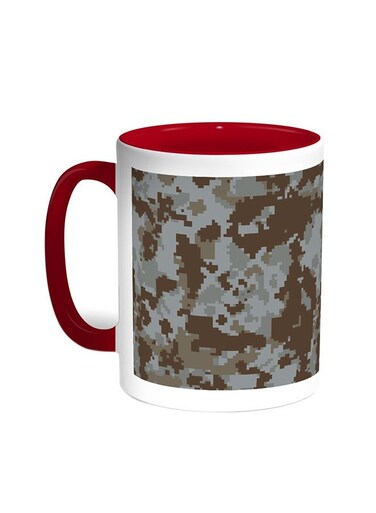 Army Clothing Printed Coffee Mug Red White 11 ounce