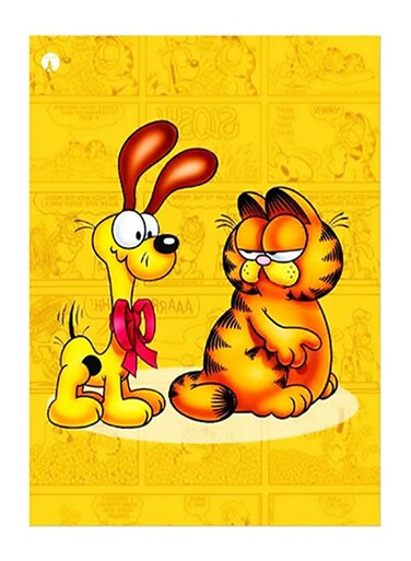 Garfield Printed Decorative Plate Yellow/Red/Brown 20x15cm