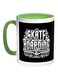 Skate Boarding Printed Coffee Mug Green/Black/White 11ounce