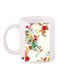 Floral Printed Ceramic Coffee Mug White/Pink/Green 11ounce