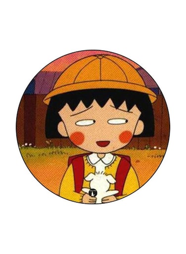 The Anime Chibi Maruko Chan Theme Printed Fridge Magnet Brown/Orange/Black