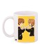 Anime Boy And Girl Printed Coffee Mug White/Yellow/Black 11ounce