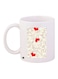 Heart Printed Coffee Mug White/Beige/Red 11ounce