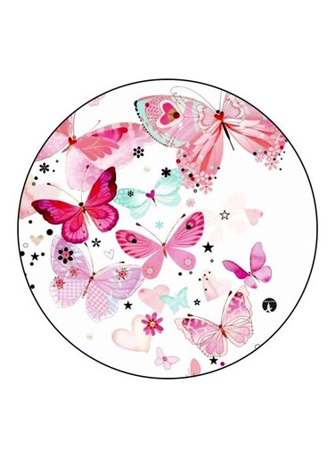 Butterfly Printed Fridge Magnet Pink/White/Blue 5.5cm