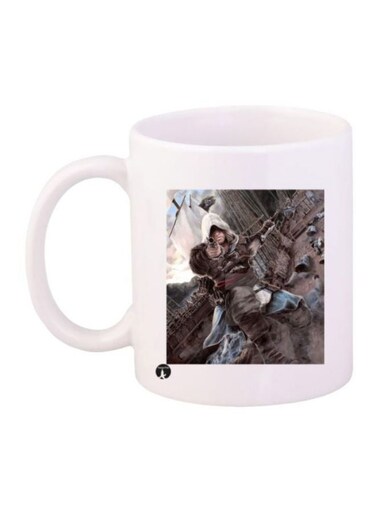 Assassin's Creed Game Character Printed Coffee Mug White/Brown/Grey