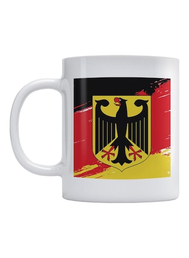 Germany Flag Printed Mug White/Black/Red 350ml