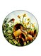 Birds Printed Fridge Magnet Round Multicolour