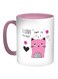 I Love You Mom Printed Coffee Mug Pink/White 11ounce