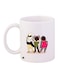 Cartoon Printed Coffee Mug White/Pink/Green 11ounce