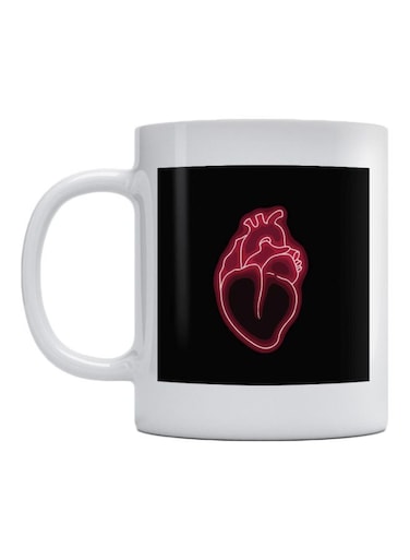 Heart Printed Ceramic Mug White/Black/Red