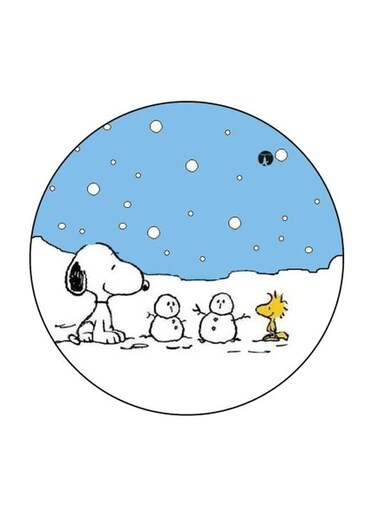 Dog Printed Fridge Magnet White/Blue 5.5cm