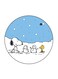 Dog Printed Fridge Magnet White/Blue 5.5cm